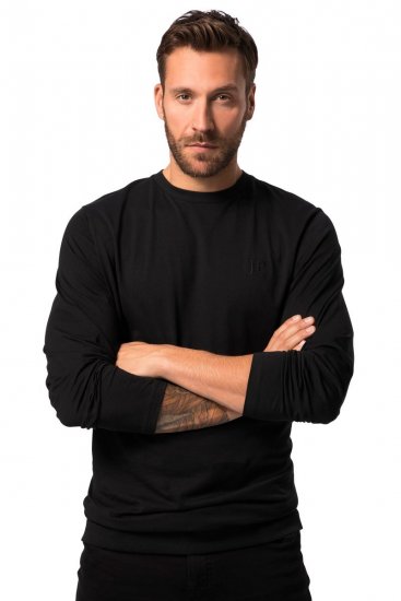 JP1880 827128 Camiseta de manga larga con corte para barriga Negro - Camisetas - Camisetas - 2XL-14XL