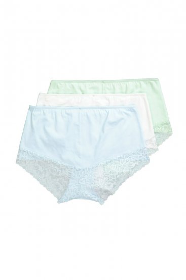Ulla Popken 827465 Bragas hipster con encaje pack de 3 Azul - Bragas - 