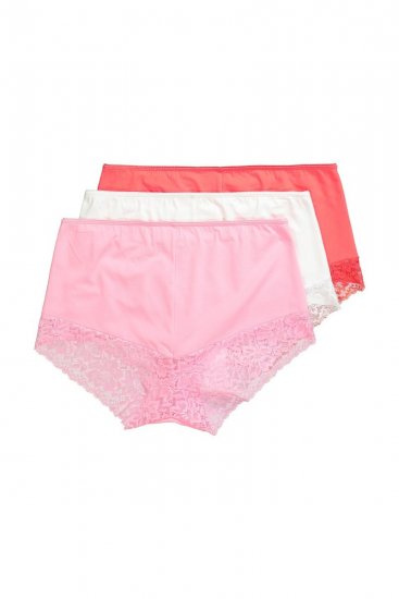 Ulla Popken 827465 Bragas hipster con encaje pack de 3 Rosa - Bragas - 