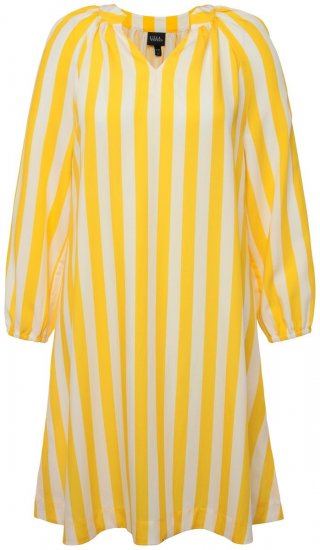 Ulla Popken 827653 Vestido de rayas Amarillo - Vestidos midi - Vestidos midi de talla grande