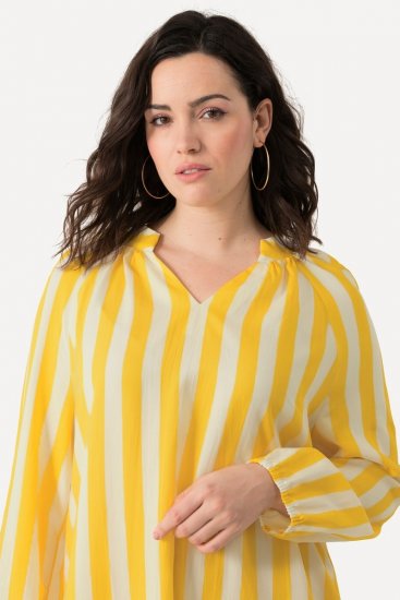 Ulla Popken 827653 Vestido de rayas Amarillo - Vestidos midi - Vestidos midi de talla grande