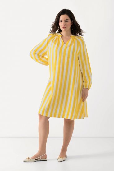 Ulla Popken 827653 Vestido de rayas Amarillo - Vestidos midi - Vestidos midi de talla grande