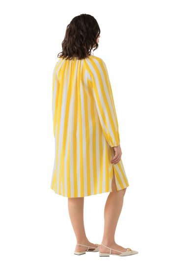 Ulla Popken 827653 Vestido de rayas Amarillo - Vestidos midi - Vestidos midi de talla grande