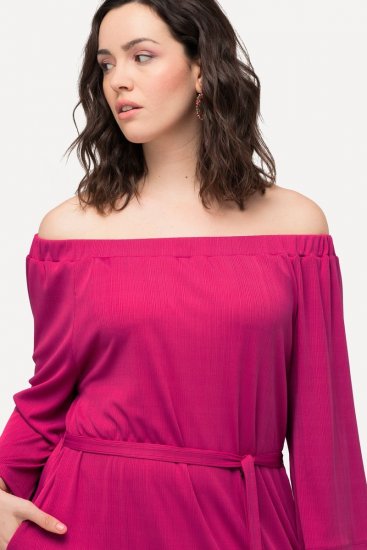 Ulla Popken 827740 Vestido de jersey con manga 3/4 Rosa - Vestidos midi - Vestidos midi de talla grande