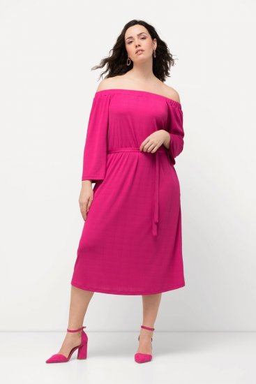 Ulla Popken 827740 Vestido de jersey con manga 3/4 Rosa - Vestidos midi - Vestidos midi de talla grande