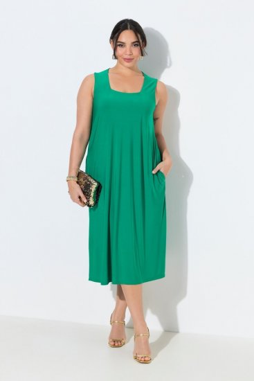 Ulla Popken 827908 Vestido de jersey sin mangas Verde - Vestidos de punto jersey - 