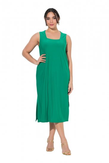 Ulla Popken 827908 Vestido de jersey sin mangas Verde - Vestidos de punto jersey - 
