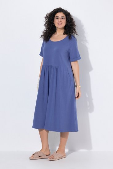 Ulla Popken 827920 Vestido de jersey de manga corta Azul - Vestidos de punto jersey - 