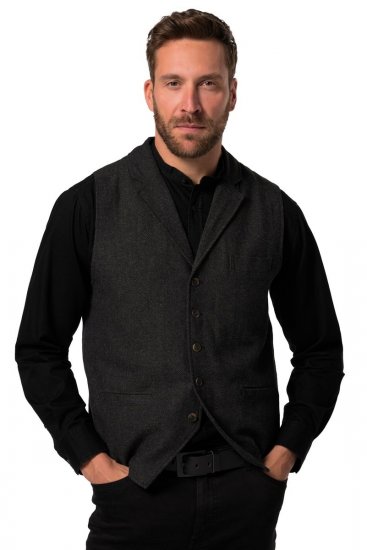 JP1880 828736 Chaleco de tweed con espalda de punto Negro - Trajes - Trajes 2XL-8XL