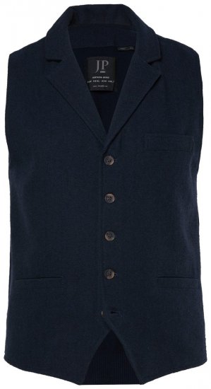 JP1880 828736 Chaleco de tweed con espalda de punto Azul marino - Trajes - Trajes 2XL-8XL