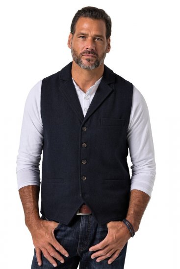 JP1880 828736 Chaleco de tweed con espalda de punto Azul marino - Trajes - Trajes 2XL-8XL