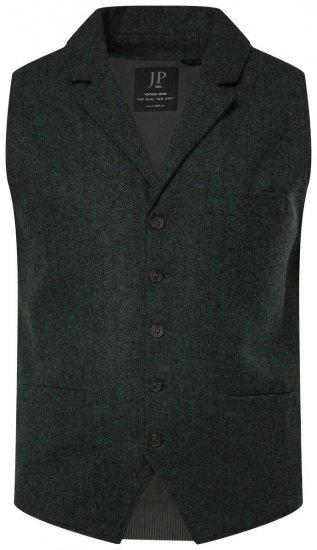 JP1880 828736 Chaleco de tweed con espalda de punto Verde botella - Trajes - Trajes 2XL-8XL
