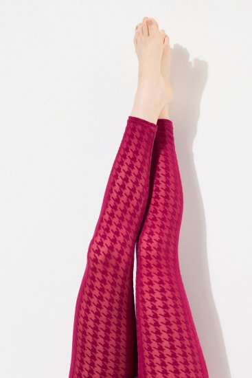 Ulla Popken 828982 Leggings de media de cuadros Rojo baya - Medias & calcetines - 