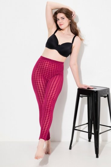 Ulla Popken 828982 Leggings de media de cuadros Rojo baya - Medias & calcetines - 