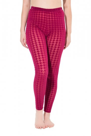 Ulla Popken 828982 Leggings de media de cuadros Rojo baya - Medias & calcetines - 