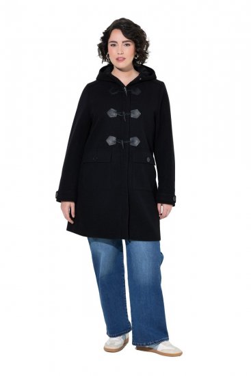 Ulla Popken 829347 Trenca Negro - Abrigos - Abrigos de talla grande