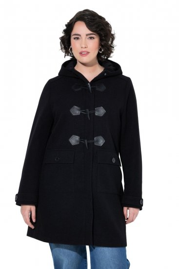 Ulla Popken 829347 Trenca Negro - Abrigos - Abrigos de talla grande