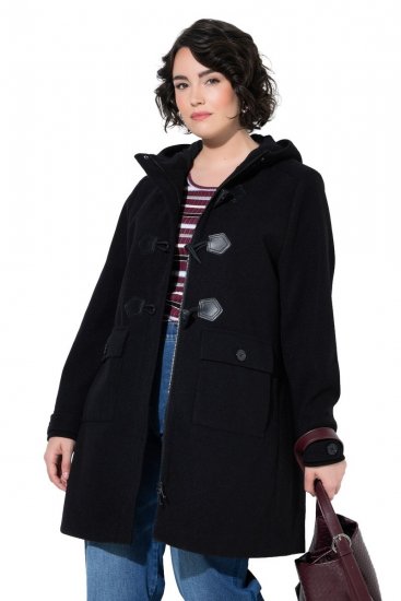 Ulla Popken 829347 Trenca Negro - Abrigos - Abrigos de talla grande