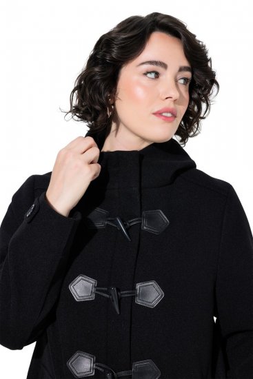 Ulla Popken 829347 Trenca Negro - Abrigos - Abrigos de talla grande
