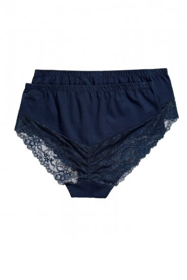 Ulla Popken 830094 Bragas con encaje pack de 2 Azul marino - Bragas - 