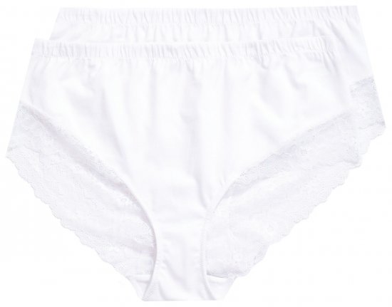 Ulla Popken 830094 Bragas con encaje pack de 2 Blanco - Bragas - 