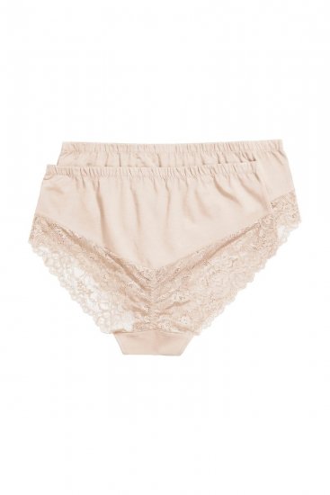 Ulla Popken 830094 Bragas con encaje pack de 2 Beige - Bragas - 