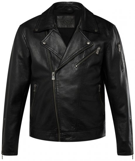 JP1880 830586 Chaqueta biker en napa de cordero Negro - Chaquetas - Chaquetas Tallas Grandes 2XL-8XL