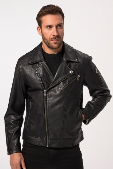 JP1880 830586 Chaqueta biker en napa de cordero Negro - Chaquetas - Chaquetas Tallas Grandes 2XL-8XL