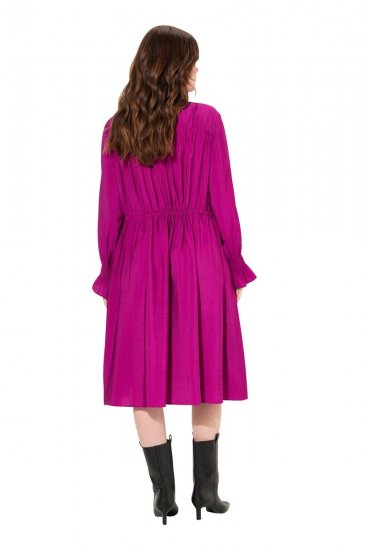 Ulla Popken 830615 Vestido de manga larga con volantes Lila - Vestidos midi - Vestidos midi de talla grande