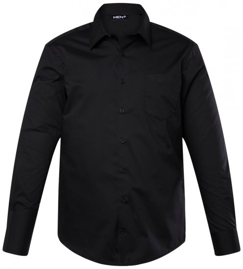 Men+ 753 Camisa de vestir manga larga con cuello clásico Negro - Camisas - Camisas 2XL-10XL