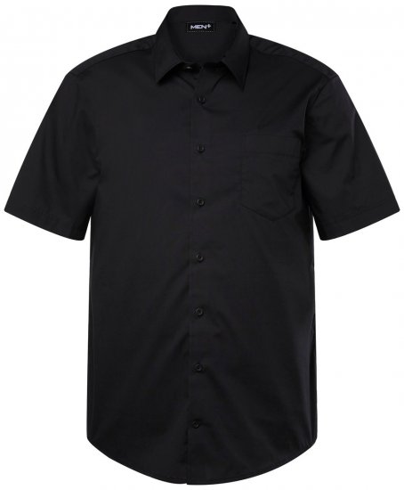 Men+ 756 Camisa de vestir manga corta con cuello clásico Negro - Camisas - Camisas 2XL-10XL
