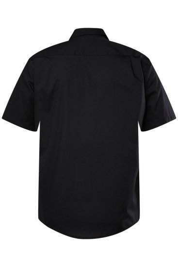 Men+ 756 Camisa de vestir manga corta con cuello clásico Negro - Camisas - Camisas 2XL-10XL
