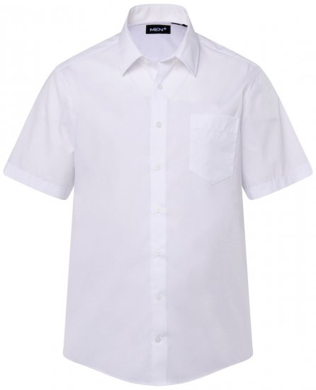 Men+ 756 Camisa de vestir manga corta con cuello clásico Blanco - Camisas - Camisas 2XL-10XL