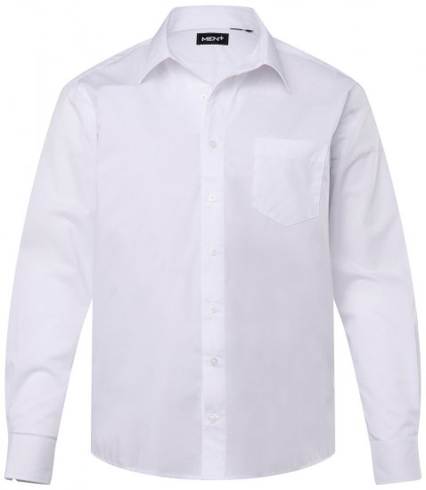 Men+ 757 Camisa de vestir manga larga con cuello abierto Blanco - Camisas - Camisas 2XL-10XL