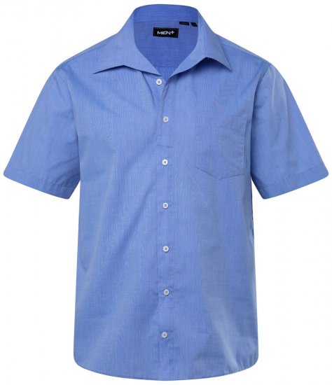 Men+ 758 Camisa de vestir manga corta con cuello abierto Azul claro - Camisas - Camisas 2XL-10XL