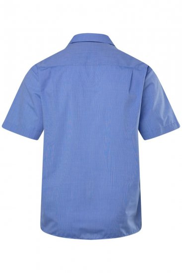 Men+ 758 Camisa de vestir manga corta con cuello abierto Azul claro - Camisas - Camisas 2XL-10XL