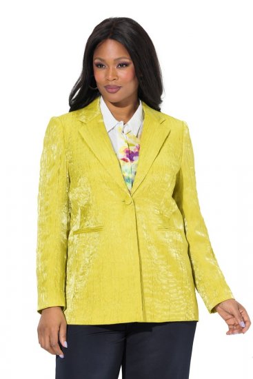 Ulla Popken 830767 Blazer efecto arrugado Verde claro - Blazers - Blazers en tallas grandes para mujer