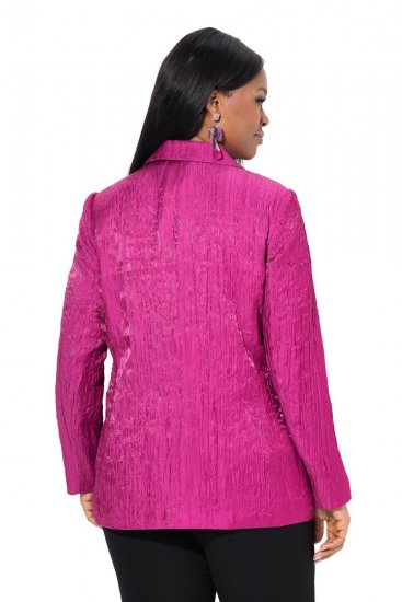 Ulla Popken 830767 Blazer de efecto arrugado Magenta - Blazers - Blazers en tallas grandes para mujer