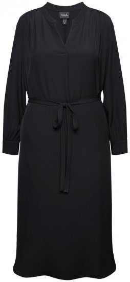Ulla Popken 831004 Vestido midi de manga larga Negro - Vestidos maxi - Vestidos largos en tallas grandes