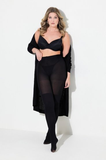 Ulla Popken 831196 Medias por encima de la rodilla 80 den Negro - Medias & calcetines - 