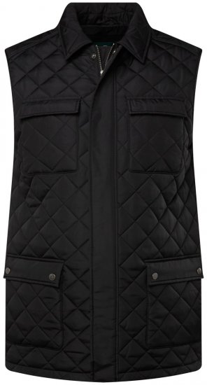 Boston Park 593 Chaleco acolchado con cuello camisero Negro - Chaquetas - Chaquetas Tallas Grandes 2XL-8XL