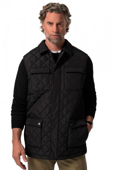 Boston Park 593 Chaleco acolchado con cuello camisero Negro - Chaquetas - Chaquetas Tallas Grandes 2XL-8XL