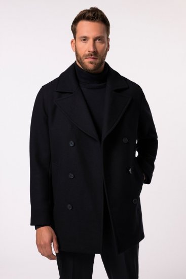JP1880 Caban Short Double-breasted Overcoat Navy - Chaquetas - Chaquetas Tallas Grandes 2XL-8XL