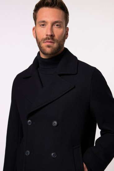 JP1880 Caban Short Double-breasted Overcoat Navy - Chaquetas - Chaquetas Tallas Grandes 2XL-8XL