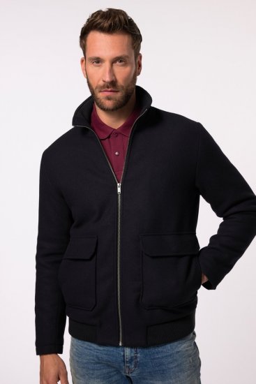 JP1880 831627 Chaqueta bomber en mezcla de lana Azul marino - Chaquetas - Chaquetas Tallas Grandes 2XL-8XL