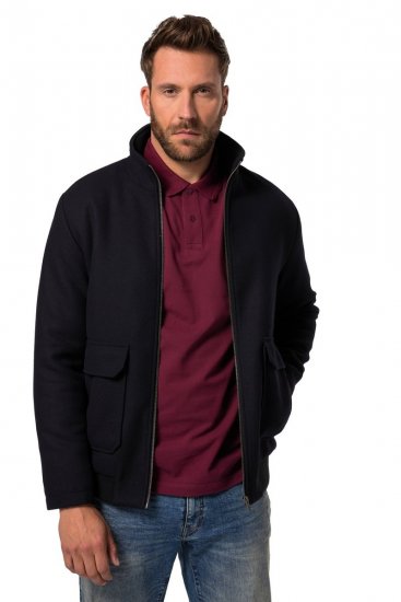 JP1880 831627 Chaqueta bomber en mezcla de lana Azul marino - Chaquetas - Chaquetas Tallas Grandes 2XL-8XL