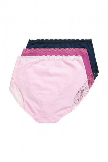 Ulla Popken 831866 Bragas de talle alto con encaje pack de 3 Azul marino - Bragas - 