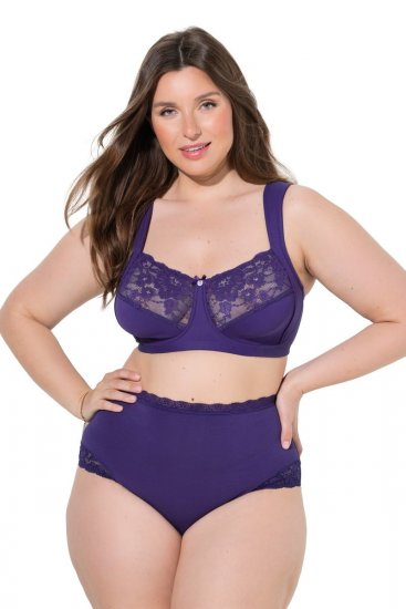 Ulla Popken 831866 Bragas de talle alto con encaje pack de 3 Azul real - Bragas - 