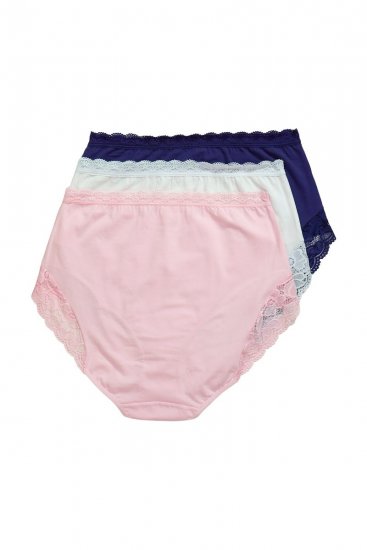 Ulla Popken 831866 Bragas de talle alto con encaje pack de 3 Azul real - Bragas - 