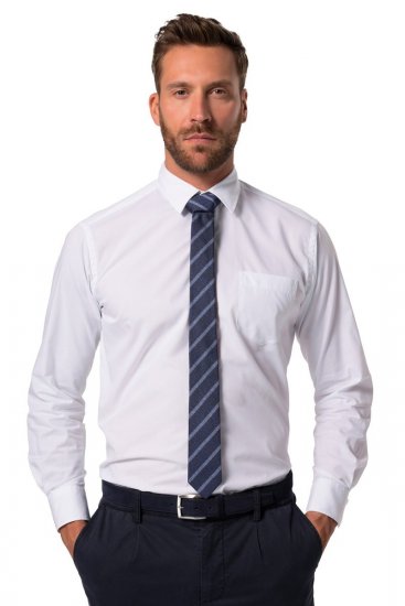 JP1880 831906 Corbata de seda a rayas extralarga Azul noche - Corbatas y pajaritas - 